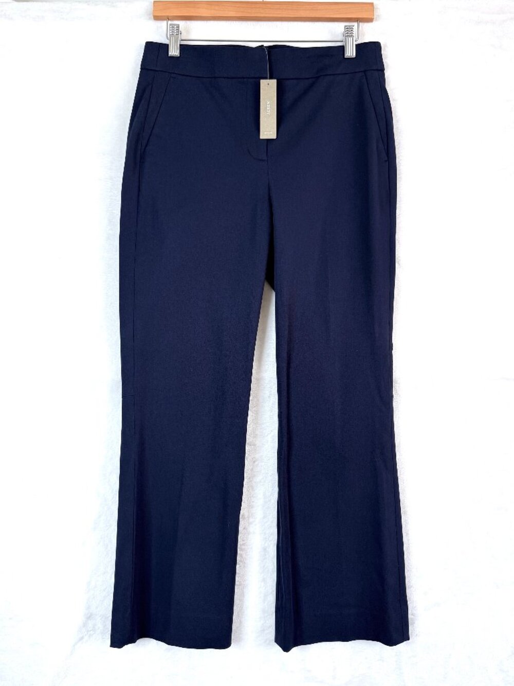 NEW J Crew Hayden High Rise Kick Out Flare Crop Trouser Pants Womens 6 T Blue